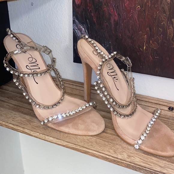 So Me Shoes - So Me Size 7 Open Toe Rhinestone Stiletto 5” Heel